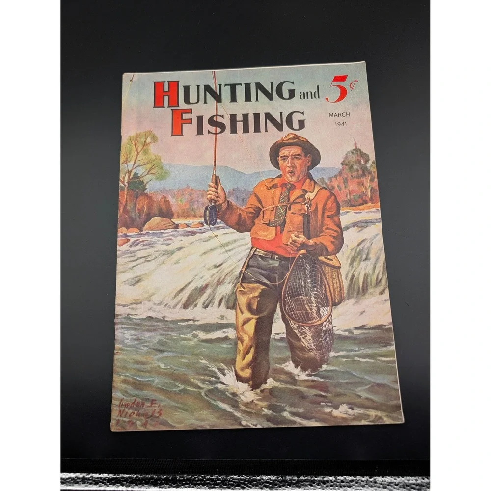 Vintage‎ Hunting And Fishing Magazine March 1941 Dogs Guns Camping Outdoorsman